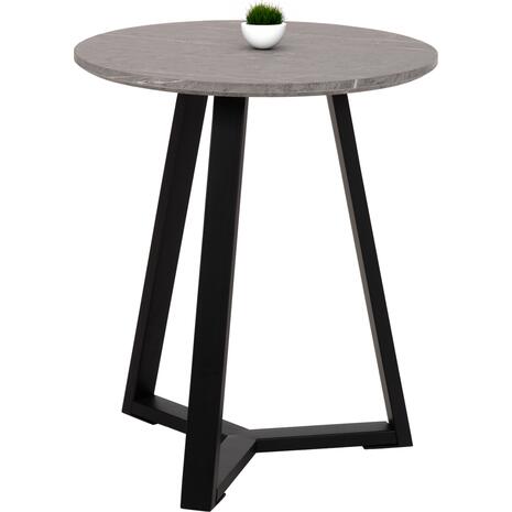 ΒΟΗΘΗΤΙΚΟ ΤΡΑΠΕΖΑΚΙ ROCKET HM9587.02 MDF ΓΚΡΙ ΜΑΡΜΑΡΟ-ΜΑΥΡΗ ΜΕΤΑΛΛΙΚΗ ΒΑΣΗ Φ45x55Υεκ.