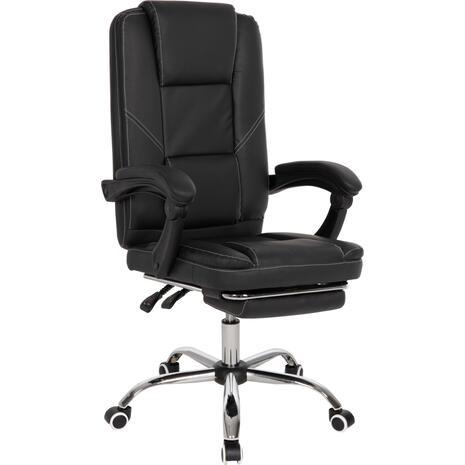 ΚΑΡΕΚΛΑ ΓΡΑΦΕΙΟΥ SEENA HM1190.01 ΜΑΥΡΟ PU-ΠΤΥΣΣΟΜΕΝΟ ΥΠΟΠΟΔΙΟ 62x65x115Y εκ. (Μαύρο)