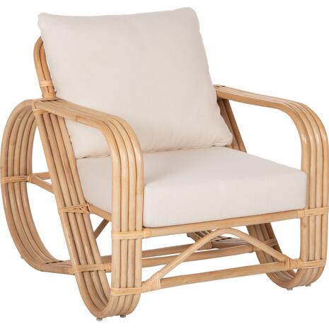 ΠΟΛΥΘΡΟΝΑ BARONESS HM9813 ΦΥΣΙΚΟ RATTAN ΚΑΙ ΛΕΥΚΑ ΜΑΞΙΛΑΡΙΑ 81x90x92Yεκ.