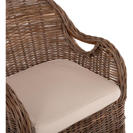 ΠΟΛΥΘΡΟΝΑ ΜΕ ΕΚΡΟΥ ΜΑΞΙΛΑΡΙ KEYLA HM9536 ΚΑΦΕ RATTAN 63x65x87Υεκ.