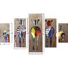 ΠΙΝΑΚΑΣ ΠΕΝΤΑΠΤΥΧΟ MDF COLORFUL ZEBRAS 82Χ56x3 HM7207.03