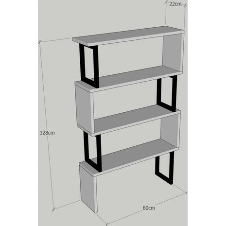 ΒΙΒΛΙΟΘΗΚΗ INGRID ΚΑΡΥΔΙ ΜΕ ΜΑΥΡΟ ΣΚΕΛΕΤΟ HM8867.01 80x22x128 εκ.