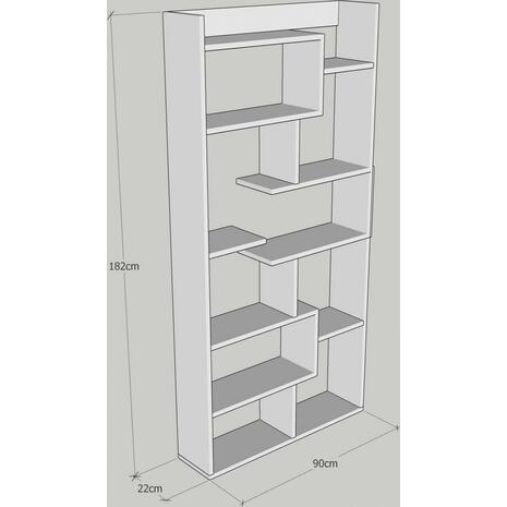 ΒΙΒΛΙΟΘΗΚΗ GRETEL ΛΕΥΚΗ 90x22x182 εκ. HM8865.01
