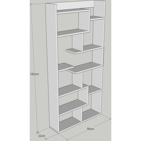 ΒΙΒΛΙΟΘΗΚΗ GRETEL ΛΕΥΚΗ 90x22x182 εκ. HM8865.01