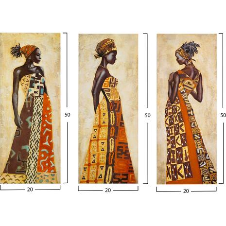 ΠΙΝΑΚΑΣ ΤΡΙΠΤΥΧΟ MDF AFRICAN STYLE WOMEN HM7204.03 60X0,3X50 εκ.