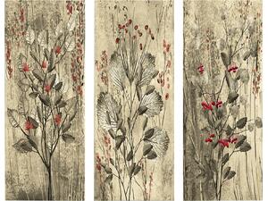 ΠΙΝΑΚΑΣ ΤΡΙΠΤΥΧΟ MDF RED FLOWERS AND BERRIES HM7204.01 60x50x0,3 εκ.