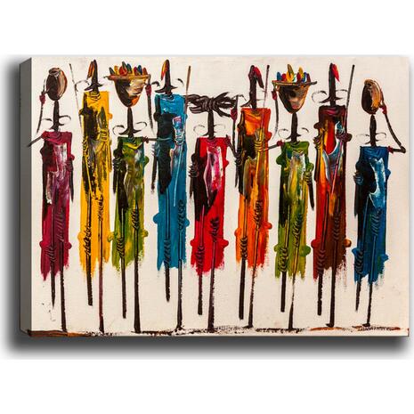 ΠΙΝΑΚΑΣ ΚΑΜΒΑΣ COLORFUL AFRICAN ART HM7197.02 100X3X70 εκ.