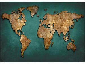 ΠΙΝΑΚΑΣ ΚΑΜΒΑΣ WORLD MAP HM7197.01 100X3X70 εκ.
