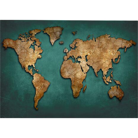 ΠΙΝΑΚΑΣ ΚΑΜΒΑΣ WORLD MAP HM7197.01 100X3X70 εκ.