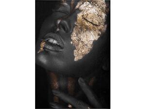 ΠΙΝΑΚΑΣ ΚΑΜΒΑΣ DARK SKINNED GIRL WITH GOLD MAKEUP HM7196.01 50X3X70 εκ.