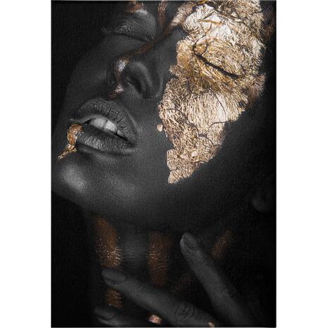 ΠΙΝΑΚΑΣ ΚΑΜΒΑΣ DARK SKINNED GIRL WITH GOLD MAKEUP HM7196.01 50X3X70 εκ.