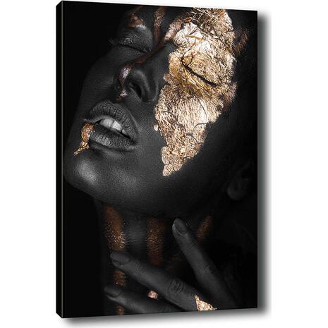 ΠΙΝΑΚΑΣ ΚΑΜΒΑΣ DARK SKINNED GIRL WITH GOLD MAKEUP HM7196.01 50X3X70 εκ.