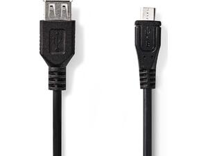 Καλώδιο USB  Nedis 2.0 micro B male to Female (CCGP60570BK02)