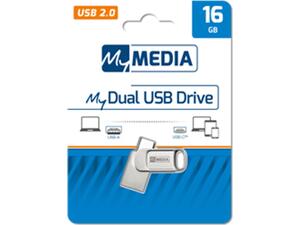 MyMedia My Dual USB Drive 16GB, USB 2.0 + USB C (by Verbatim) - 69265