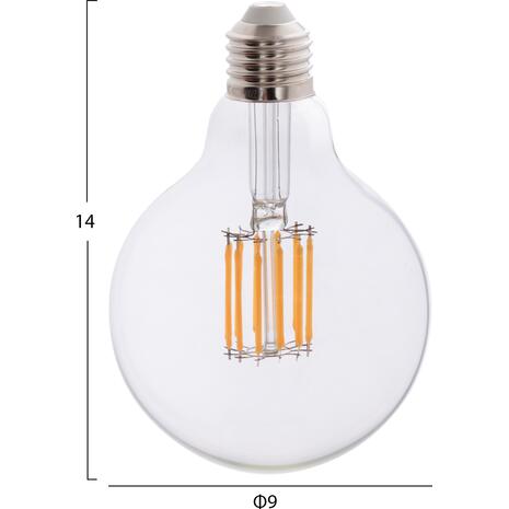 ΛΑΜΠΤΗΡΑΣ GLOBO LED FILAMENT 12W E27 3000K ΔΙΑΦΑΝΟΣ HM4049.01