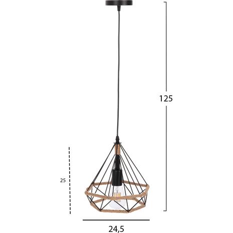 ΦΩΤΙΣΤΙΚΟ ΟΡΟΦΗΣ ΚΡΕΜΑΣΤΟ HM4061 ΜΑΥΡΟ ΜΕΤΑΛΛΟ-ΣΧΟΙΝΙ 24,5x21,5x125Υεκ.