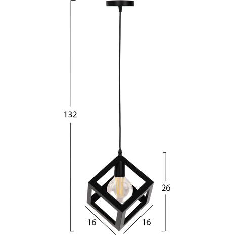 ΦΩΤΙΣΤΙΚΟ ΟΡΟΦΗΣ ΚΡΕΜΑΣΤΟ HM4192 ΜΑΥΡΟΣ ΜΕΤΑΛΛΙΚΟΣ ΚΥΒΟΣ 16x16x132Υεκ.