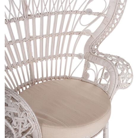 ΠΟΛΥΘΡΟΝΑ ROYAL PEACOCK HM9342.02 RATTAN ΣΕ ΛΕΥΚΟ-ΜΑΞΙΛΑΡΙ ΛΕΥΚΟ 114x72x150Yεκ. (Λευκό)