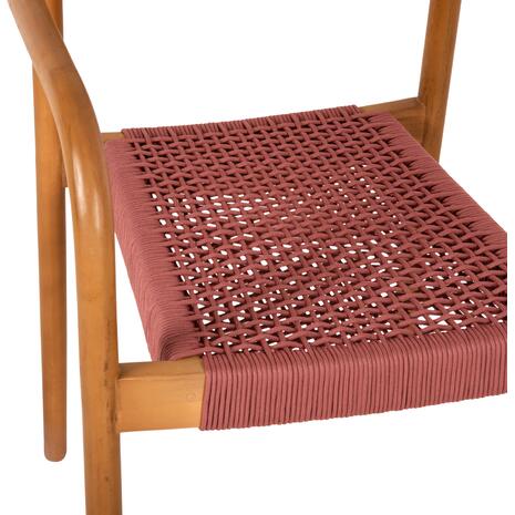 ΠΟΛΥΘΡΟΝΑ OSLO HM9636.06 ΞΥΛΟ TEAK ΦΥΣΙΚΟ & ΡΟΖ ΣΧΟΙΝΙ 55x54x80Yεκ.