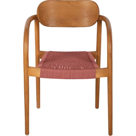 ΠΟΛΥΘΡΟΝΑ OSLO HM9636.06 ΞΥΛΟ TEAK ΦΥΣΙΚΟ & ΡΟΖ ΣΧΟΙΝΙ 55x54x80Yεκ.