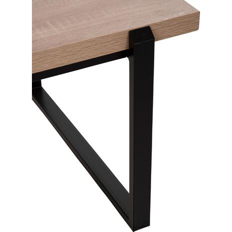 ΤΡΑΠΕΖΙ ΣΑΛΟΝΙΟΥ SHABEN HM9585.03 MDF SONOMA-ΜΑΥΡΗ ΜΕΤΑΛΛΙΚΗ ΒΑΣΗ 120x60X46Yεκ.