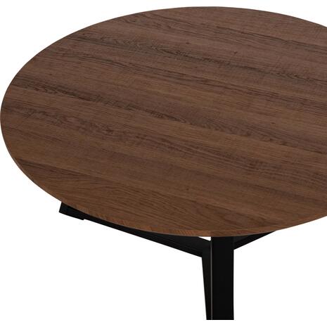 ΤΡΑΠΕΖΙ ΣΑΛΟΝΙΟΥ ΣΤΡΟΓΓΥΛΟ ROCKET HM9586.04 MDF WALNUT-ΜΑΥΡΗ ΣΑΓΡΕ ΒΑΣΗ Φ80x42Υεκ.