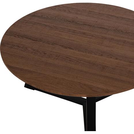 ΤΡΑΠΕΖΙ ΣΑΛΟΝΙΟΥ ΣΤΡΟΓΓΥΛΟ HM9586.04 MDF WALNUT-ΜΑΥΡΗ ΣΑΓΡΕ ΒΑΣΗ Φ80x42Υεκ.