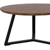 ΤΡΑΠΕΖΙ ΣΑΛΟΝΙΟΥ ΣΤΡΟΓΓΥΛΟ ROCKET HM9586.04 MDF WALNUT-ΜΑΥΡΗ ΣΑΓΡΕ ΒΑΣΗ Φ80x42Υεκ.