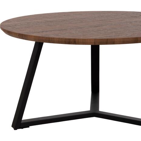 ΤΡΑΠΕΖΙ ΣΑΛΟΝΙΟΥ ΣΤΡΟΓΓΥΛΟ ROCKET HM9586.04 MDF WALNUT-ΜΑΥΡΗ ΣΑΓΡΕ ΒΑΣΗ Φ80x42Υεκ.