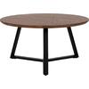 ΤΡΑΠΕΖΙ ΣΑΛΟΝΙΟΥ ΣΤΡΟΓΓΥΛΟ ROCKET HM9586.04 MDF WALNUT-ΜΑΥΡΗ ΣΑΓΡΕ ΒΑΣΗ Φ80x42Υεκ.