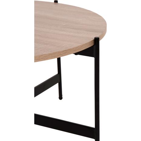 ΤΡΑΠΕΖΙ ΣΑΛΟΝΙΟΥ HM9588.03 MDF ΣΟΝΑΜΑ-ΜΑΥΡΗ ΜΕΤΑΛΛΙΚΗ ΒΑΣΗ Φ80x45Υεκ.