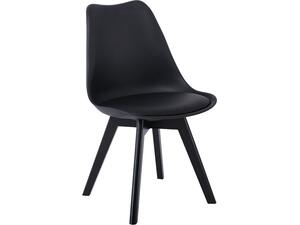 Καρέκλα Ξύλο Μαύρο MARTIN ΕΜ136,240 PP Μαύρο Μονταρισμένη Ταπετσαρία (σετ 4 τεμαχίων) (Μαύρο)