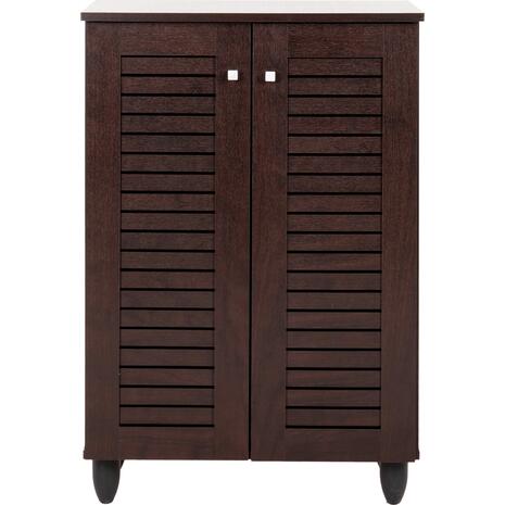 ΠΑΠΟΥΤΣΟΘΗΚΗ-ΝΤΟΥΛΑΠΑ PROLLY HM9608.01 ΜΕΛΑΜΙΝΗ WENGE-2ΠΟΡΤΕΣ-4ΡΑΦΙΑ 60x34x88Υεκ.