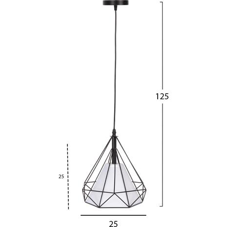 ΦΩΤΙΣΤΙΚΟ ΟΡΟΦΗΣ ΚΡΕΜΑΣΤΟ HM4065 ΜΑΥΡΟ ΜΕΤΑΛΛΙΚΟ ΚΑΠΕΛΟ-ΛΕΥΚΟ ΚΑΛΥΜΜΑ ΛΑΜΠΤΗΡΑ 25x25x125Y εκ.