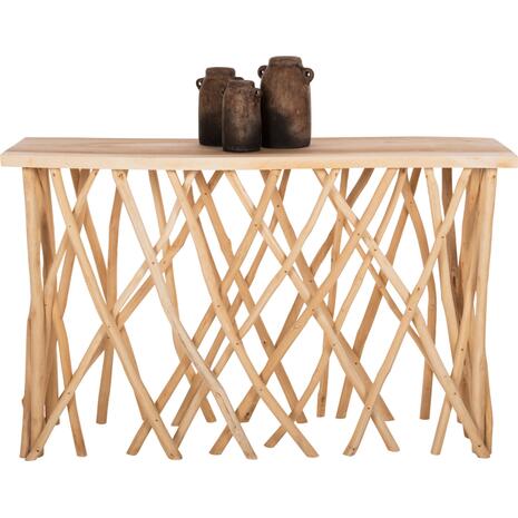 ΚΟΝΣΟΛΑ KRANT ΣΕ ΡΟΥΣΤΙΚ ΣΤΥΛ ΚΛΑΔΙΑ ΤEAK & 3εκ. ΕΠΙΦΑΝΕΙΑ 121X36X75Yεκ.HM9805