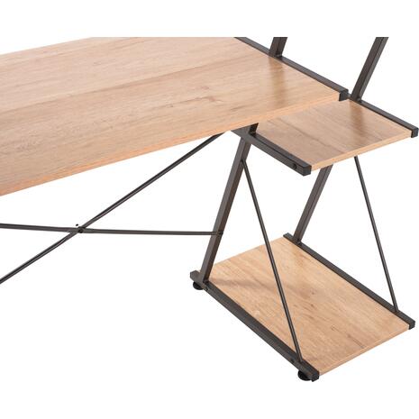 ΓΡΑΦΕΙΟ NOREX HM9317 ΜΕΤΑΛΛΙΚΟ ΜΑΥΡΟ ΜΕ MDF ΕΠΙΦΑΝΕΙΑ ΣΕ ΟΑΚ 116X48X89,5Υεκ.