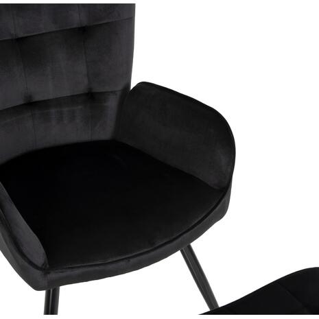 ΠΟΛΥΘΡΟΝΑ ΜΠΕΡΖΕΡΑ CRAWLEY ΜΕ ΥΠΟΠΟΔΙΟ HM8918.04 ΜΑΥΡΟ ΒΕΛΟΥΔΟ 70x57x103Y εκ. (Μαύρο)