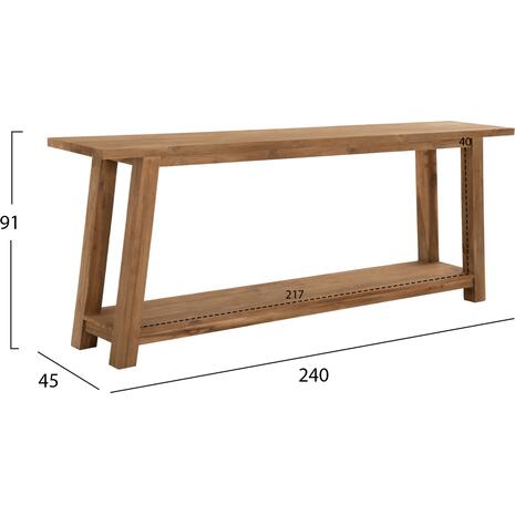 ΚΟΝΣΟΛΑ ΧΩΡΙΣ ΣΥΡΤΑΡΙ ΑΠΟ ΑΝΑΚΥΚΛΩΜΕΝΟ ΞΥΛΟ ΤΕΑΚ HM9554 240x45x91Υεκ.