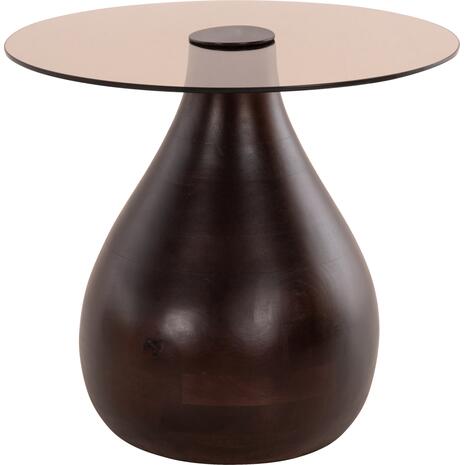 ΒΟΗΘΗΤΙΚΑ ΤΡΑΠΕΖΑΚΙΑ 2ΤΜΧ CHANG HM9668 ΞΥΛΟ MANGO-ΓΥΑΛΙ TOP Φ55x49,5Υ & Φ40x36,5Υεκ.