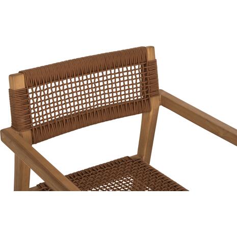 ΠΟΛΥΘΡΟΝΑ CHARLOTTE HM9637.01 ΞΥΛΟ TEAK ΦΥΣΙΚΟ & ΚΑΦΕ ΣΧΟΙΝΙ 59x54x83Y εκ.