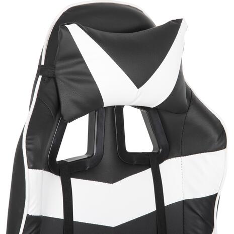 ΠΟΛΥΘΡΟΝΑ GAMING EFFRON HM1186.04 PU ΜΑΥΡΟ ΛΕΥΚΟ 64x61x118Yεκ.