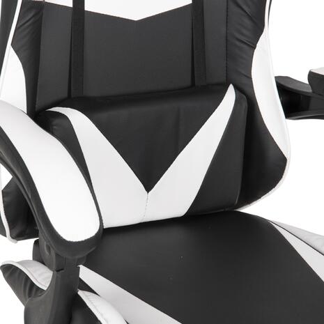 ΠΟΛΥΘΡΟΝΑ GAMING EFFRON HM1186.04 PU ΜΑΥΡΟ ΛΕΥΚΟ 64x61x118Yεκ.