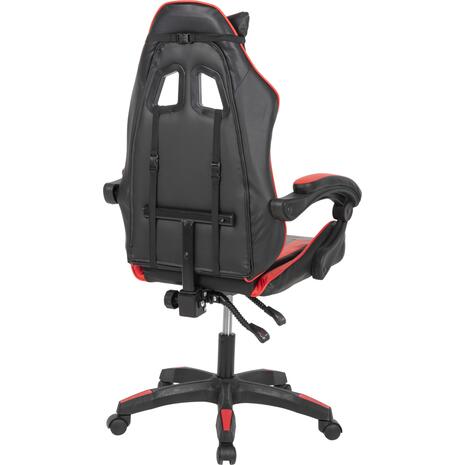 ΠΟΛΥΘΡΟΝΑ GAMING EFFRON HM1186.01 PU ΜΑΥΡΟ ΚΟΚΚΙΝΟ 64x61x118Yεκ. (Μαύρο)