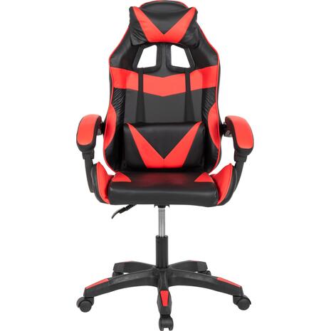 ΠΟΛΥΘΡΟΝΑ GAMING EFFRON HM1186.01 PU ΜΑΥΡΟ ΚΟΚΚΙΝΟ 64x61x118Yεκ. (Μαύρο)