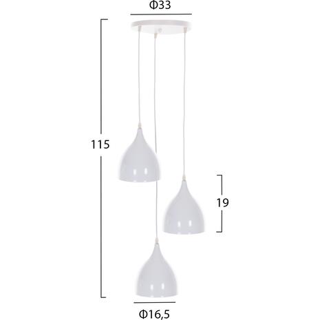 ΦΩΤΙΣΤΙΚΟ ΟΡΟΦΗΣ ΚΡΕΜΑΣΤΟ HM4138 ΛΕΥΚΟ ΜΕΤΑΛΛΙΚΟ 3ΦΩΤΟ Φ33x33-115Υεκ.
