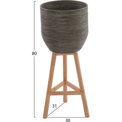 ΓΛΑΣΤΡΑ ΑΠΟ RATTAN ΚΑΙ BAMBOO HM7815 31x30x80Yεκ. ΦΥΣΙΚΟ - ΠΡΑΣΙΝΟ