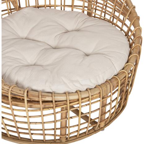ΠΟΛΥΘΡΟΝΑ ENTO HM9814 RATTAN ΣΕ ΦΥΣΙΚΟ-ΛΕΥΚΟ ΜΑΞΙΛΑΡΙ 103x92x81Yεκ.