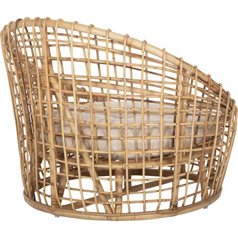 ΠΟΛΥΘΡΟΝΑ ENTO HM9814 RATTAN ΣΕ ΦΥΣΙΚΟ-ΛΕΥΚΟ ΜΑΞΙΛΑΡΙ 103x92x81Yεκ.