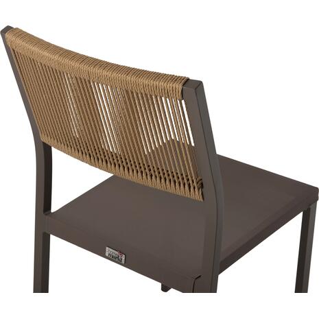 ΚΑΡΕΚΛΑ ΑΛΟΥΜΙΝΙΟΥ ΣΑΜΠΑΝΙ ΜΕ RATTAN & TEXTLINE HM5921.03 46x55,5x83 εκ.