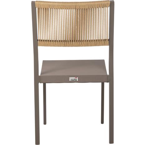 ΚΑΡΕΚΛΑ ΑΛΟΥΜΙΝΙΟΥ ΣΑΜΠΑΝΙ ΜΕ RATTAN & TEXTLINE HM5921.03 46x55,5x83 εκ.